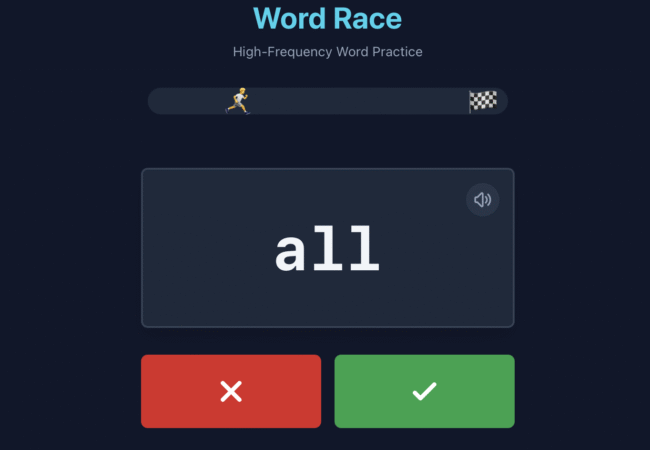 Word Race: Free Reading Game for Kids