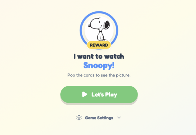 “I want to watch Snoopy!”